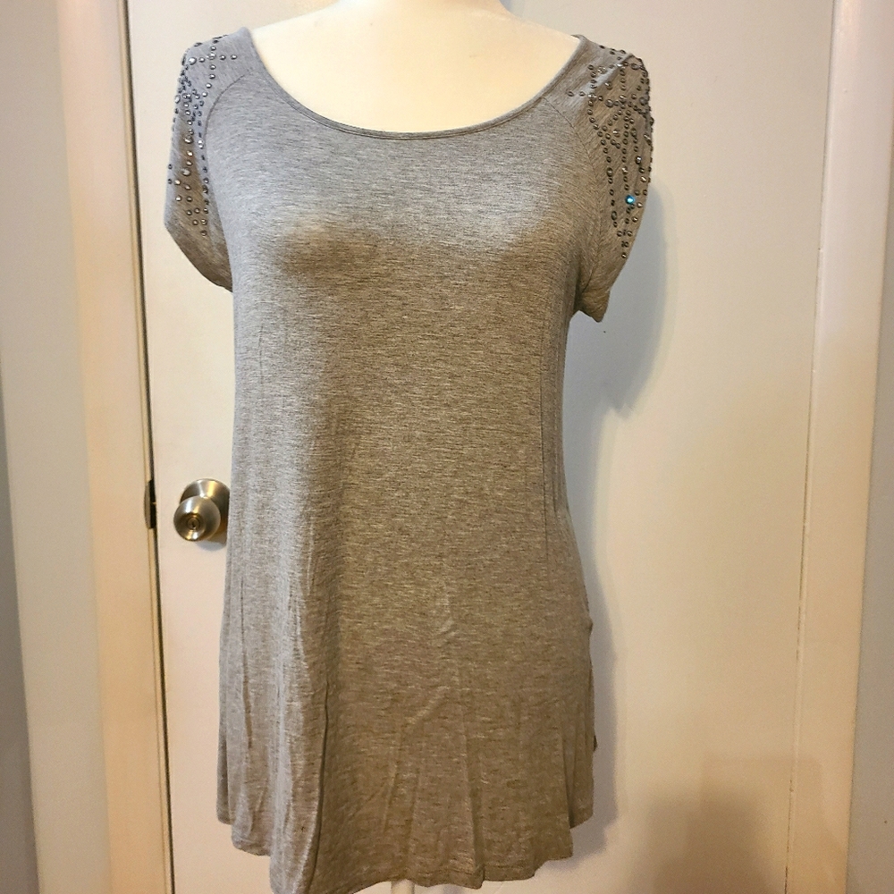 Philosophy jeweled short sleeved tee